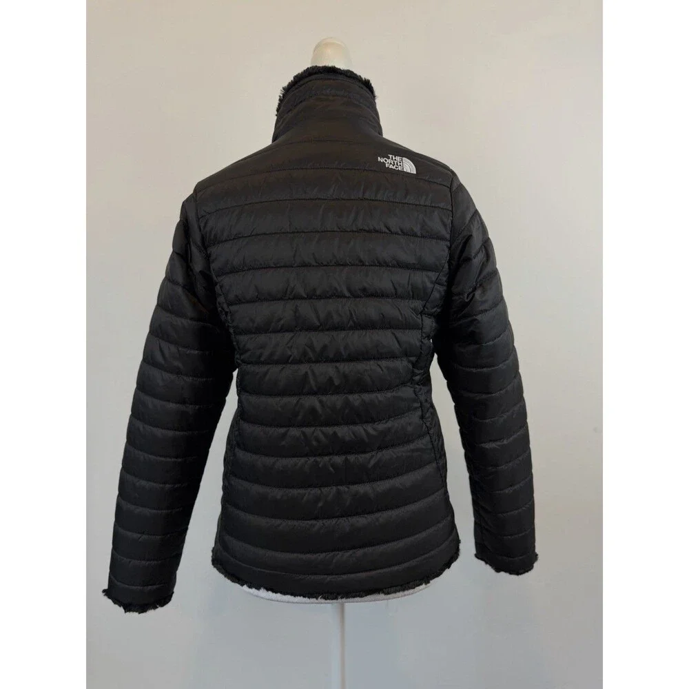 The North Face Girls L 14/16 Reversible Puffer Fleece Jacket Black